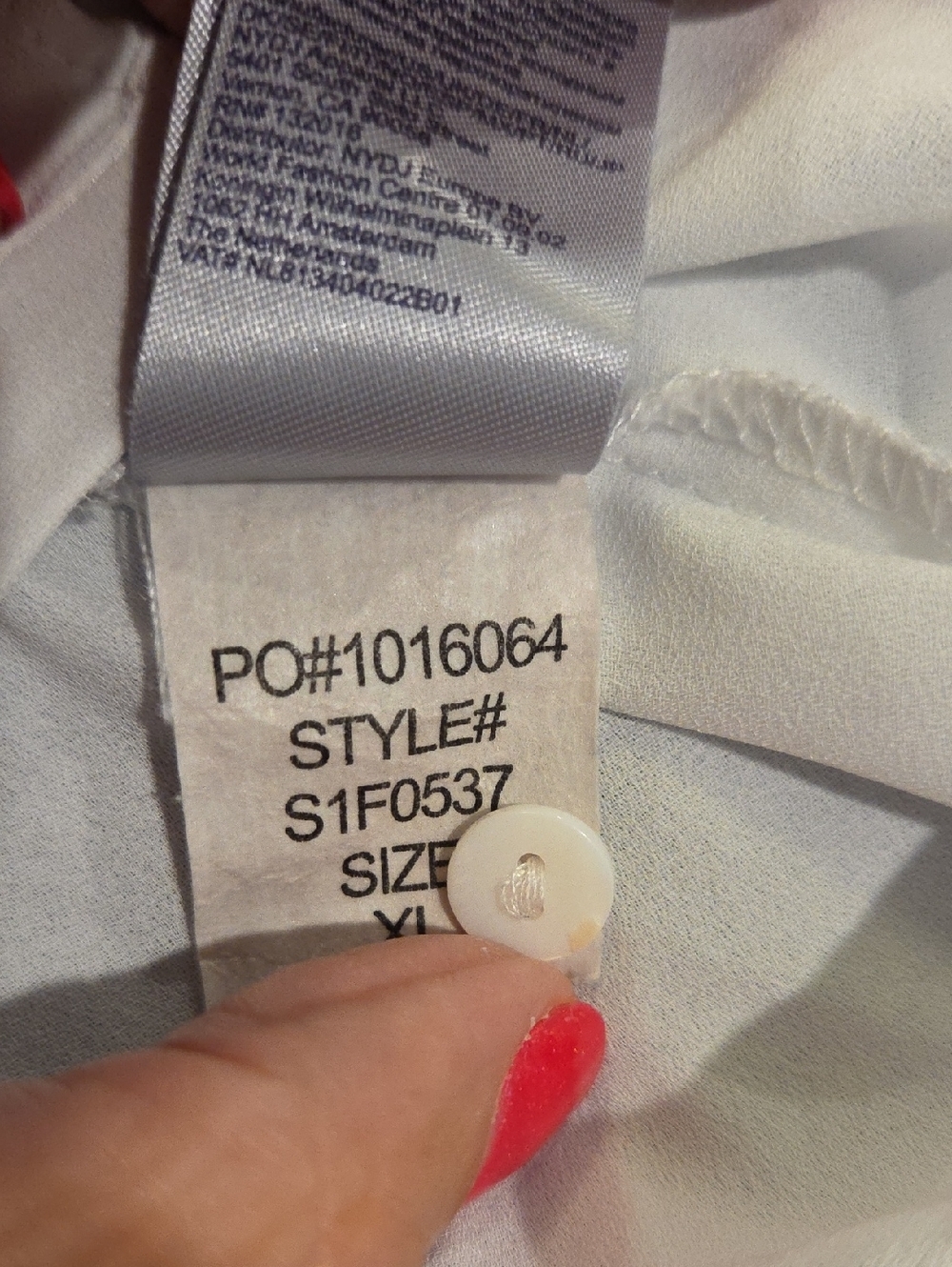 NYDJ White Split-Neck Button-Front Blouse Size XL! - Picture 5 of 8